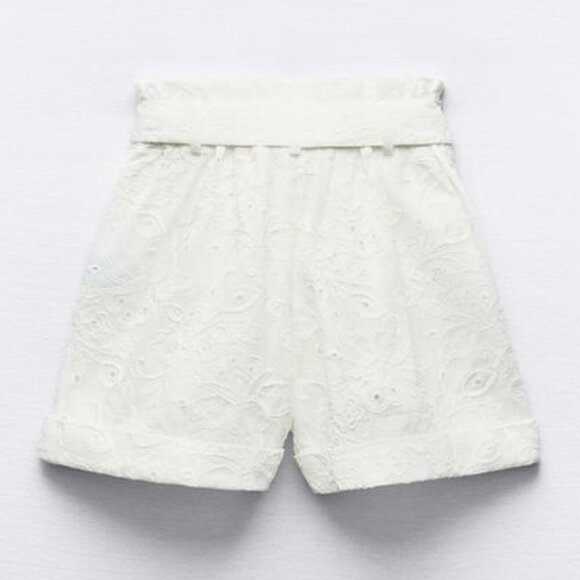NWT ZARA EMBROIDERED PEPLUM BLOUSE & SHORTS SET SIZE M - Picture 10 of 11